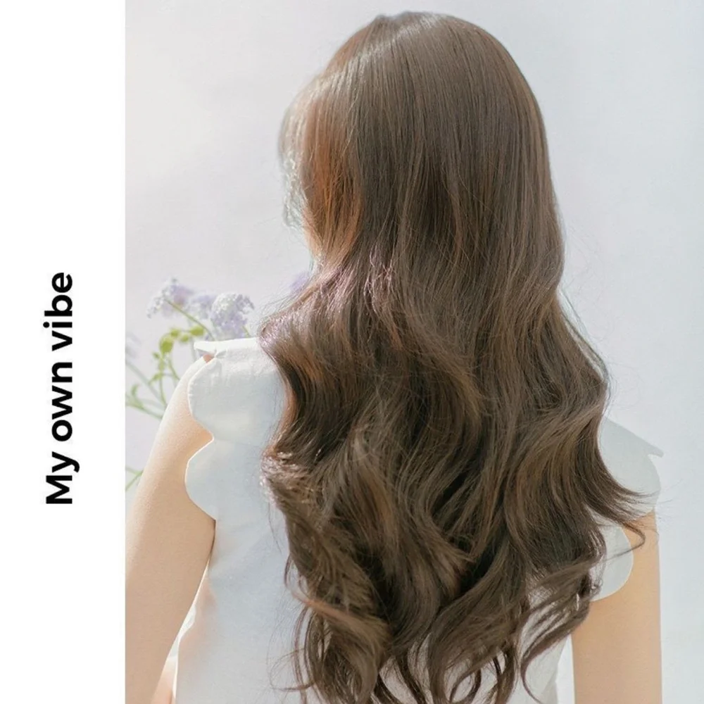 Pinkage Fringed S-Curl Long Full Wig with Soft Bangs In Brown